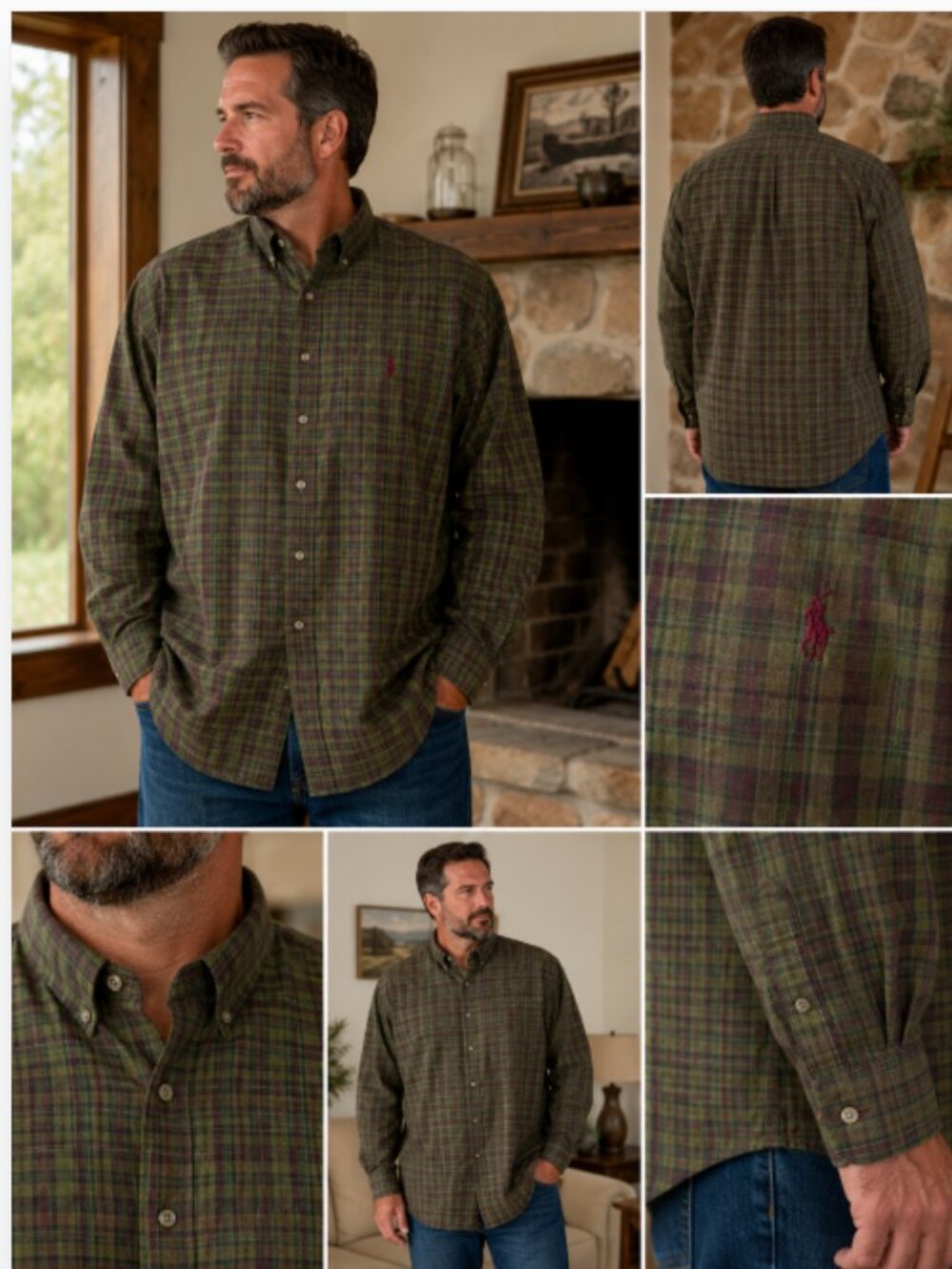 Ralph Lauren 2XLT Tall Classic Fit Plaid Button Down Shirt